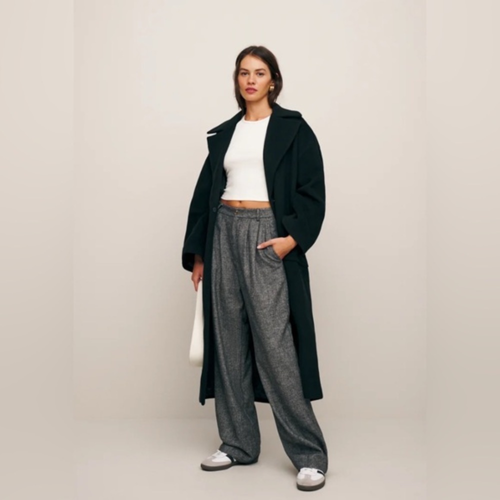 New Reformation Mason Wide-Leg Wool Pants size 4